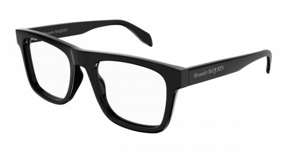 Alexander McQueen AM0357O Eyeglasses, 001 - BLACK with TRANSPARENT lenses