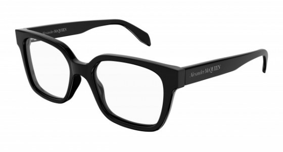 Alexander McQueen AM0358O Eyeglasses, 001 - BLACK with TRANSPARENT lenses