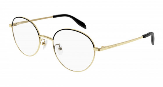 Alexander McQueen AM0369O Eyeglasses, 001 - GOLD with TRANSPARENT lenses