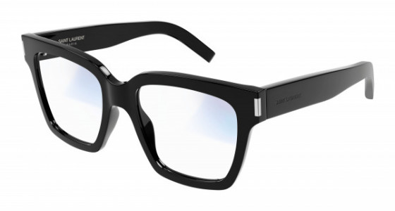 Saint Laurent SL 507 Sunglasses, 009 - BLACK with TRANSPARENT lenses