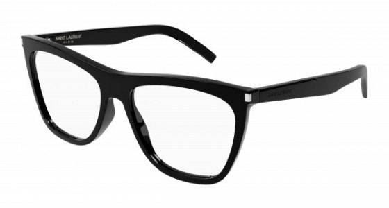 Saint Laurent SL 518 Eyeglasses, 001 - BLACK with TRANSPARENT lenses