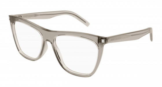 Saint Laurent SL 518 Eyeglasses, 004 - BROWN with TRANSPARENT lenses
