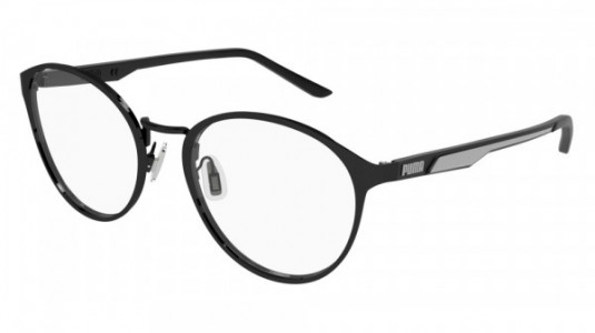 Puma PU0375O Eyeglasses, 001 - BLACK with TRANSPARENT lenses