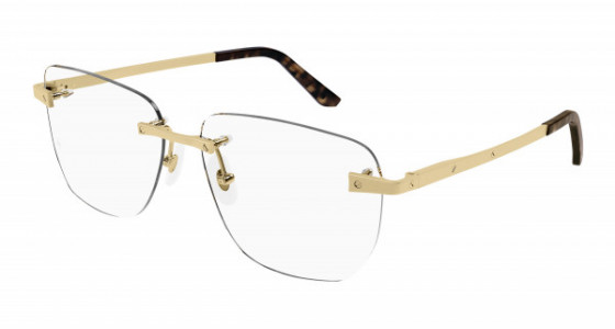 Cartier CT0336O Eyeglasses, 001 - GOLD with TRANSPARENT lenses