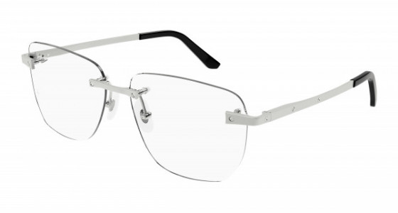 Cartier CT0336O Eyeglasses, 002 - SILVER with TRANSPARENT lenses
