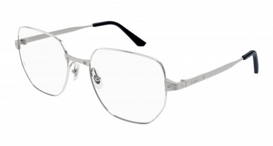 Cartier CT0339O Eyeglasses, 002 - SILVER with TRANSPARENT lenses