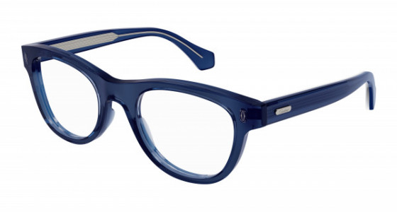 Cartier CT0340O Eyeglasses, 006 - BLUE with TRANSPARENT lenses
