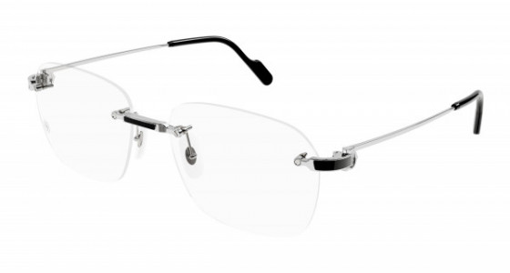 Cartier CT0343O Eyeglasses, 002 - SILVER with TRANSPARENT lenses