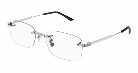 Cartier CT0349O Eyeglasses, 002 - SILVER with TRANSPARENT lenses
