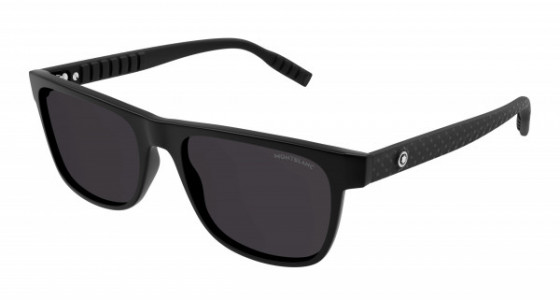 Montblanc MB0209S Sunglasses, 004 - BLACK with GREY polarized lenses
