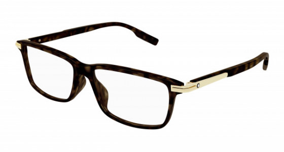 Montblanc MB0217OA Eyeglasses, 002 - HAVANA with TRANSPARENT lenses