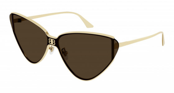 Balenciaga BB0191S Sunglasses, 002 - GOLD with BROWN lenses
