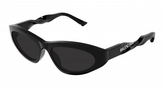 Balenciaga BB0207S Sunglasses, 001 - BLACK with GREY lenses