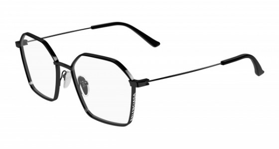 Balenciaga BB0198O Eyeglasses, 001 - BLACK with TRANSPARENT lenses