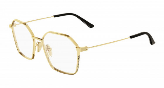 Balenciaga BB0198O Eyeglasses, 002 - GOLD with TRANSPARENT lenses