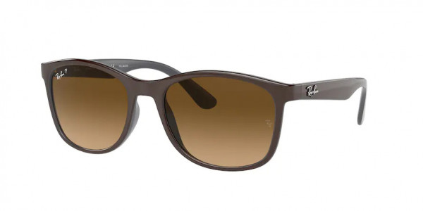 Ray-Ban RB4374 Sunglasses, 6600M2 BROWN ON GREY BROWN GRADIENT P (BROWN)