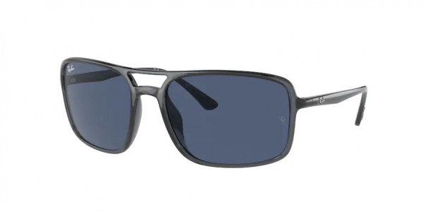 Ray-Ban RB4375 Sunglasses, 876/80 TRANSPARENT GREY DARK BLUE (GREY)
