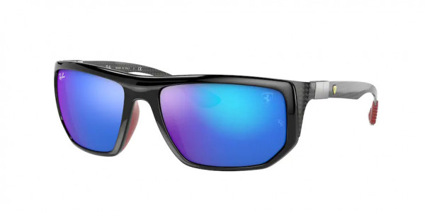 Ray-Ban RB8361M Sunglasses, F60155 BLACK LIGHT GREEN MIRROR BLUE (BLACK)
