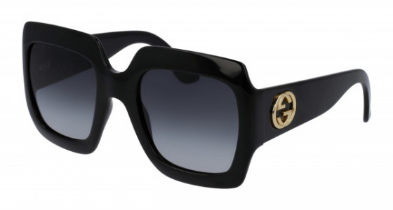 Gucci GG0053SN Sunglasses, 001 - BLACK with GREY lenses
