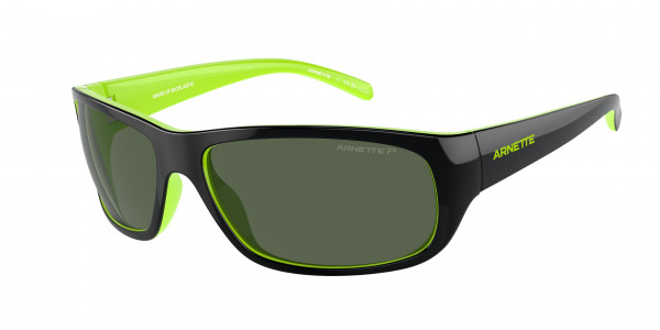 Arnette AN4290 UKA-UKA Sunglasses, 29429A UKA-UKA TOP BLACK/FLUO GREEN D (BLACK)