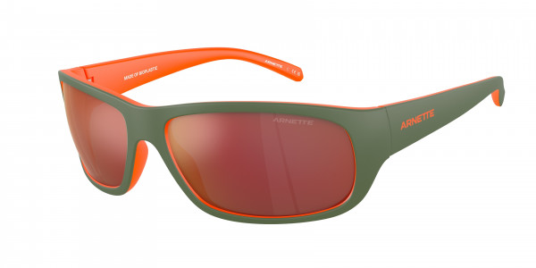 Arnette AN4290 UKA-UKA Sunglasses, 29436Q UKA-UKA MATTE TOP MILITARY/ORA (GREEN)