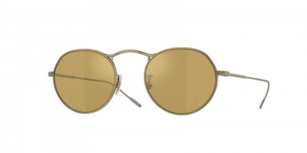Oliver Peoples OV1220S M-4 30TH Sunglasses, 5039W4 M-4 30TH ANTIQUE GOLD AMBER GO (GOLD)