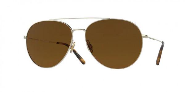 Oliver Peoples OV1286S AIRDALE Sunglasses, 503557 AIRDALE SOFT GOLD TRUE BROWN (GOLD)