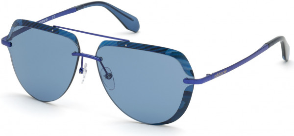 adidas Originals OR0018 Sunglasses, 90V - Shiny Blue / Blue Lenses
