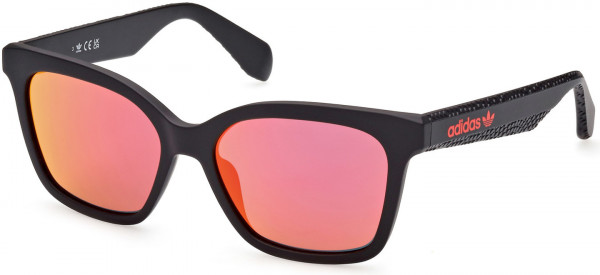 adidas Originals OR0070 Sunglasses, 02U - Matte Black / Bordeaux Mirror