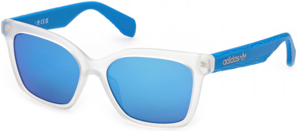 adidas Originals OR0070 Sunglasses, 26X - Crystal / Blue Mirror