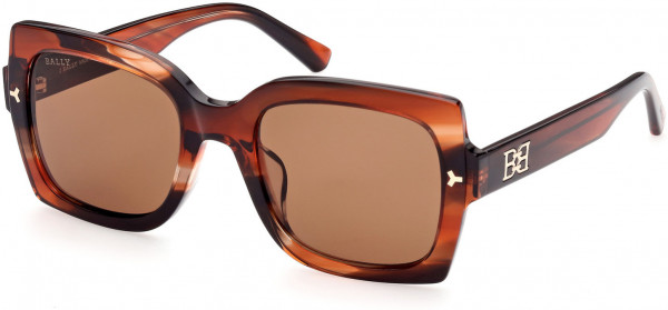 Bally BY0084-H Sunglasses, 50E - Transparent Brown-To-Honey / Brown Lenses