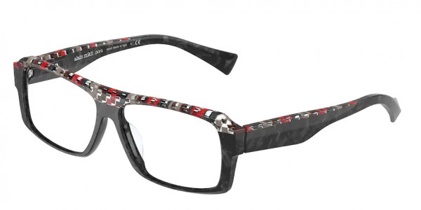 Alain Mikli A03146 GARDEL Eyeglasses, 001 BLACK / DAMIER RED BLACK (BLACK)