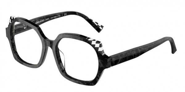 Alain Mikli A03148 JONELA Eyeglasses, 003 JONELA BLACK/DAMIER WHITE BLAC (BLACK)