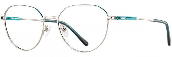 Cinzia Designs Cinzia Ophthalmic 5140 Eyeglasses, 2 - Chrome / Teal