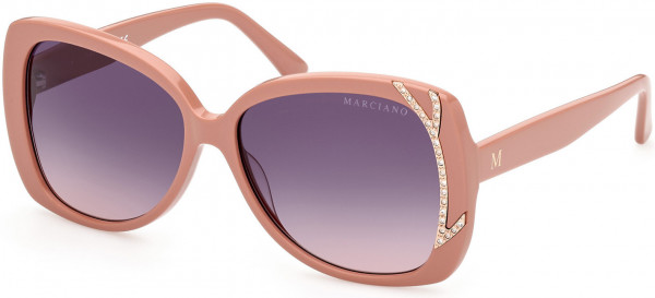 GUESS by Marciano GM0821 Sunglasses, 72B - Shiny Pink / Gradient Smoke
