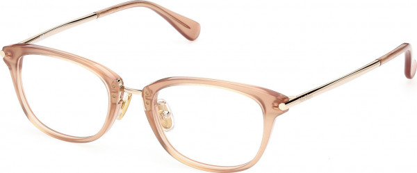Max Mara MM5043-D Eyeglasses, 045 - Shiny Light Brown / Shiny Pale Gold