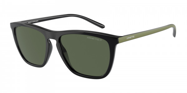Arnette AN4301 FRY Sunglasses, 27539A FRY BLACK POLAR DARK GREEN (BLACK)