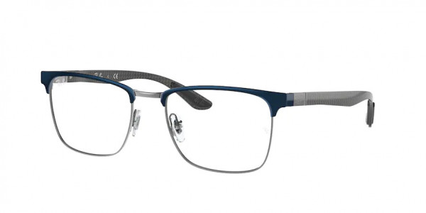 Ray-Ban Optical RX8421 Eyeglasses, 3124 BLUE ON GUNMETAL (BLUE)