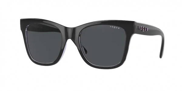 Vogue VO5428S Sunglasses, 299287 TOP BLACK/SERIGRAPHY DARK GREY (BLACK)