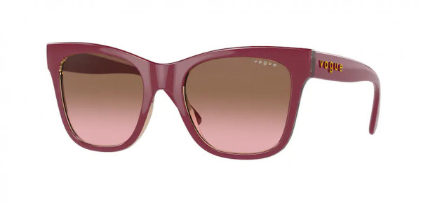 Vogue VO5428S Sunglasses, 299414 TOP BORDEAUX/SERIGRAPHY PINK G (RED)