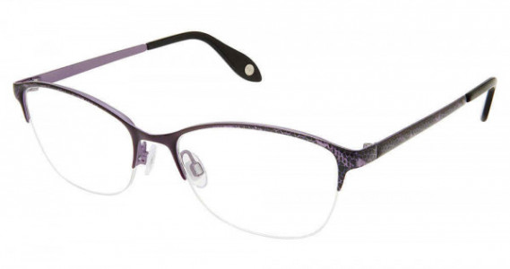 Fysh UK F-3691 Eyeglasses, M207-EGGPLANT SNAKE