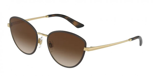 Dolce & Gabbana DG2280 Sunglasses, 132013 GOLD/MATTE BROWN GRADIENT BROW (GOLD)