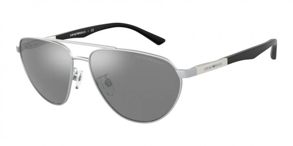 Emporio Armani EA2125 Sunglasses, 30456G MATTE SILVER GREY MIRROR SILVE (SILVER)