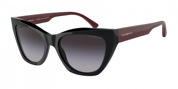 Emporio Armani EA4176 Sunglasses, 50178G SHINY BLACK GRADIENT GREY (BLACK)