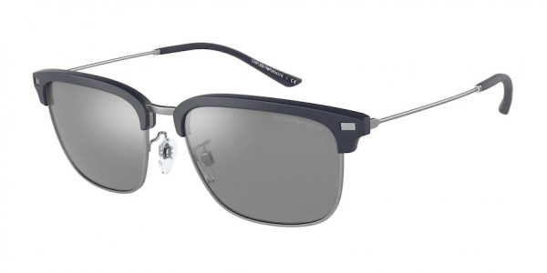 Emporio Armani EA4180 Sunglasses, 50886G MATTE BLUE/SILVER GREY MIRROR (BLUE)