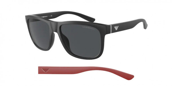 Emporio Armani EA4182U Sunglasses, 500187 MATTE BLACK DARK GREY (BLACK)