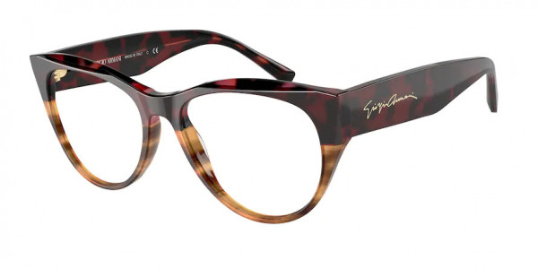 Giorgio Armani AR7222 Eyeglasses, 5931 RED HAVANA/STRIPED BROWN (RED)