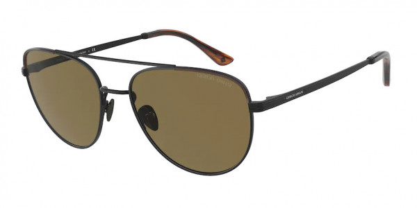 Giorgio Armani AR6134J Sunglasses, 300173 MATTE BLACK/STRIPED HONEY DARK (BROWN)
