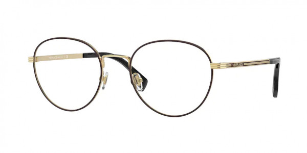 Versace VE1279 Eyeglasses, 1480 GOLD/MATTE BORDEAUX (RED)