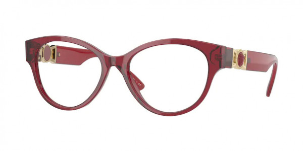 Versace VE3313F Eyeglasses, 388 RED TRANSPARENT (RED)